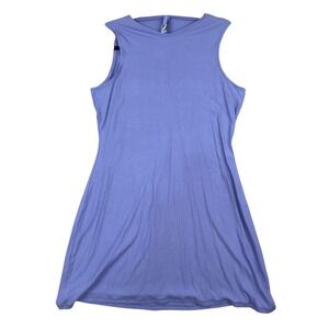 SKIMS Ribbed Tank Dress Periwinkle Blue XL Modal Blend Sleeveless